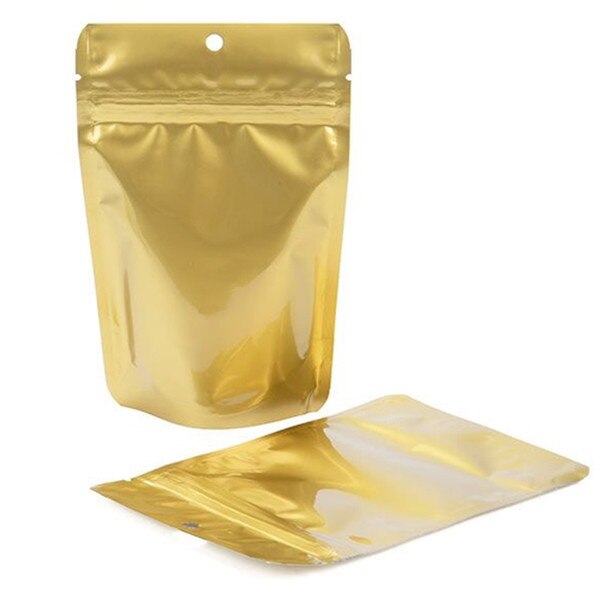 4 x 6 Stand Up Pouch -Metallic Gold